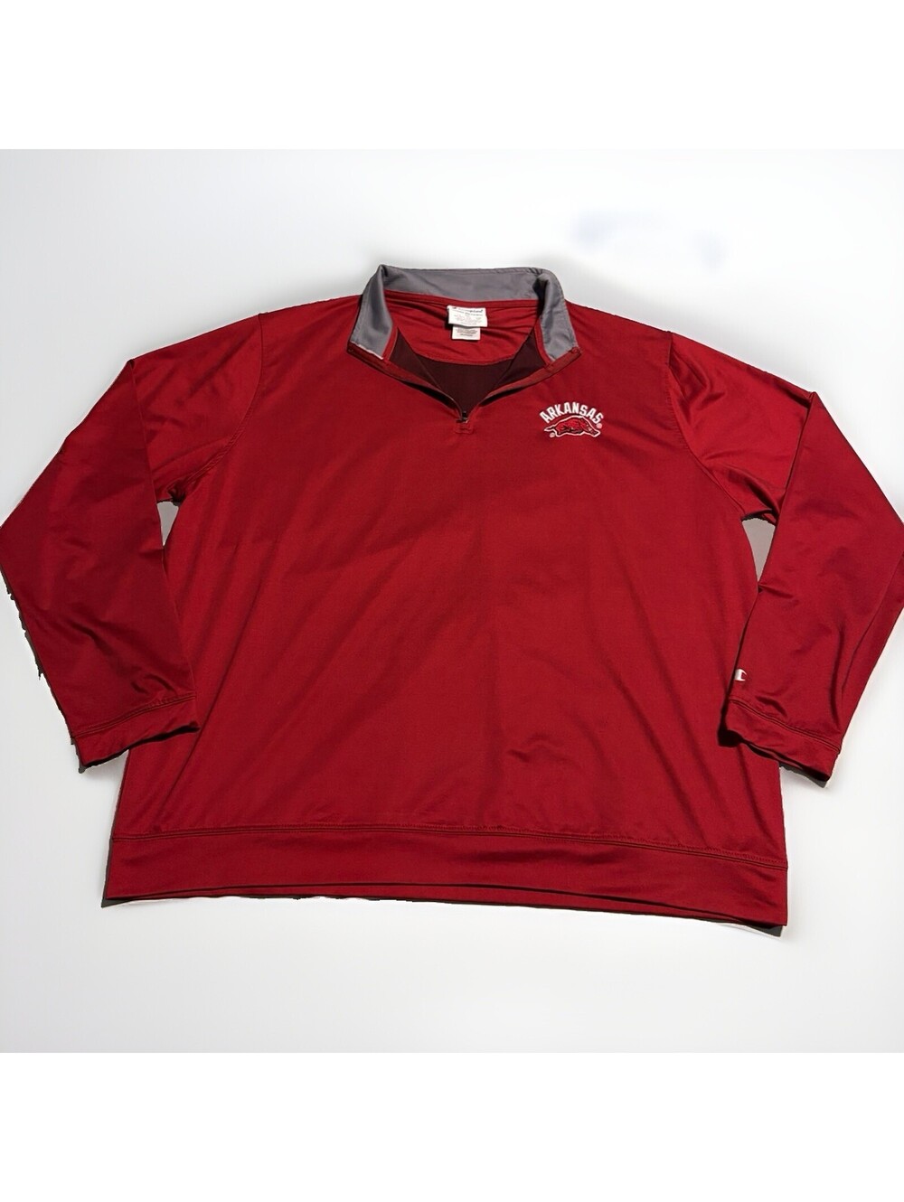 Arkansas Razorbacks Team Red Quarter Zip Pullover Jacket Sweater Sz 2XL Champion